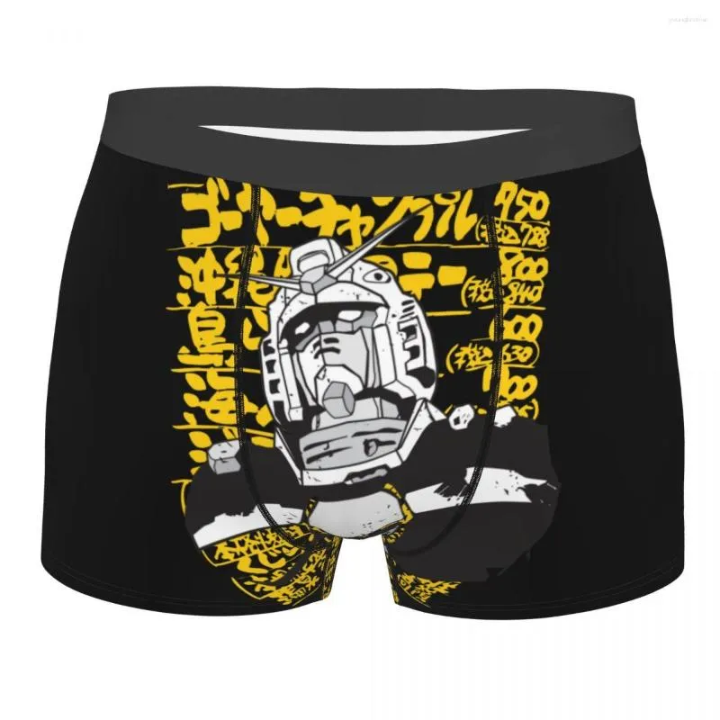 Underbyxor män gundam kärlek monterad anime underkläder robot japansk mecha mode boxer shorts trosor man mjuk