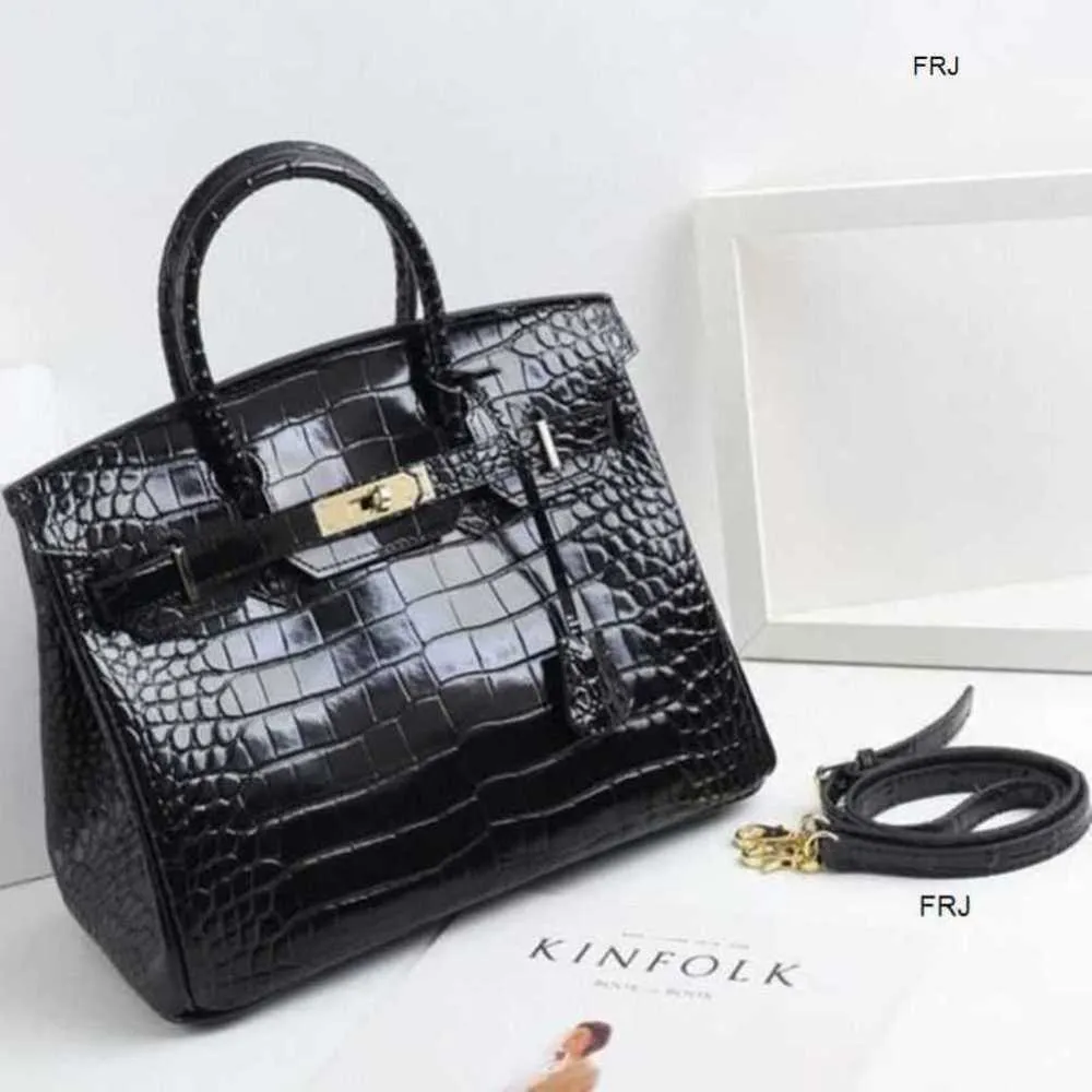 Bolsas de designer bolsas têm logotipo clássico couro de crocodilo saco de platina grande marca moda feminina bolsa versátil em forma de único