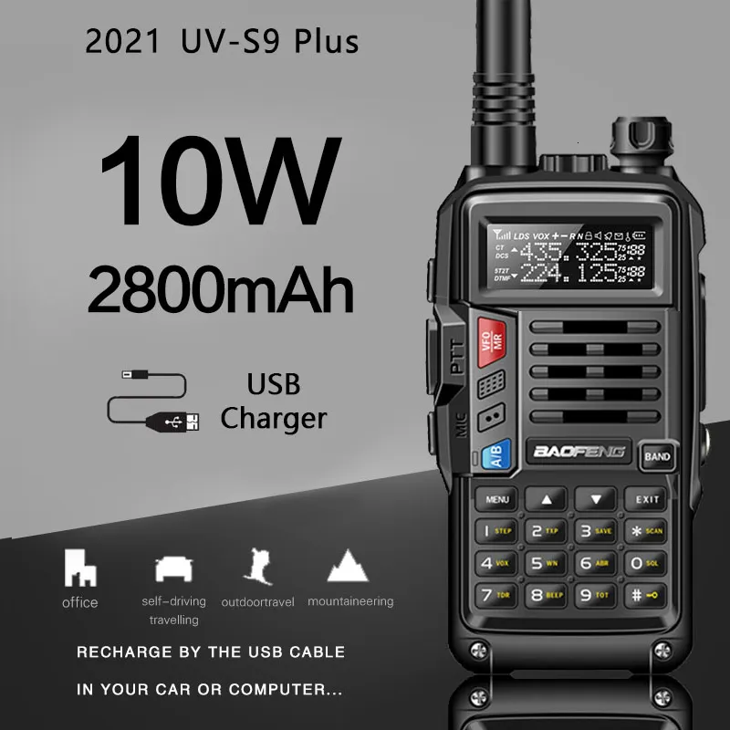 Walkie Talkie Baofeng UV-S9 Plus potężny Walkie Talkie CB Radio Transceiver 10W Long Range Portable do Upgrade Forest 230922