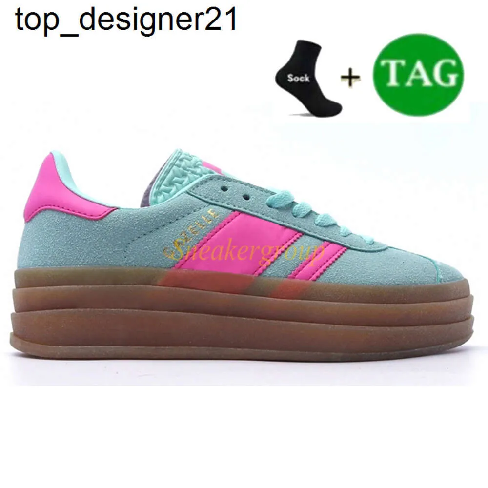 Ny 2023 Gazelle Bold Platform Casual Shoes Män Kvinnor Designer Campus Sneakers Pink Glow Black Gum Low Top Leather Vegan Mens Sports Trainers Shoes