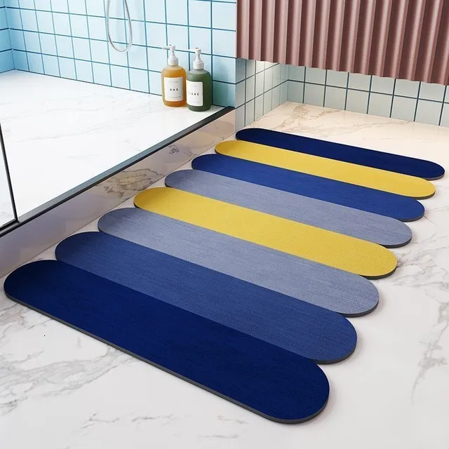 Alfombrillas De Baño Nuevas Esteras De Baño De Diatomita Suave Súper  Absorbente Sin Deslizamiento De Secado