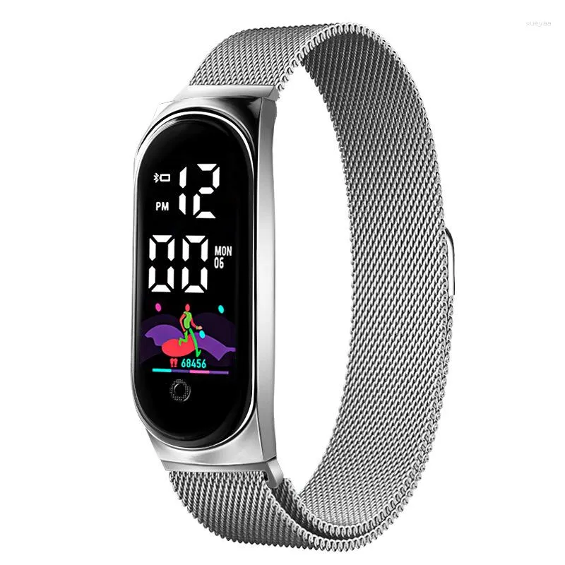 Comprar Reloj LED popular redondo para mujer, reloj cuadrado a