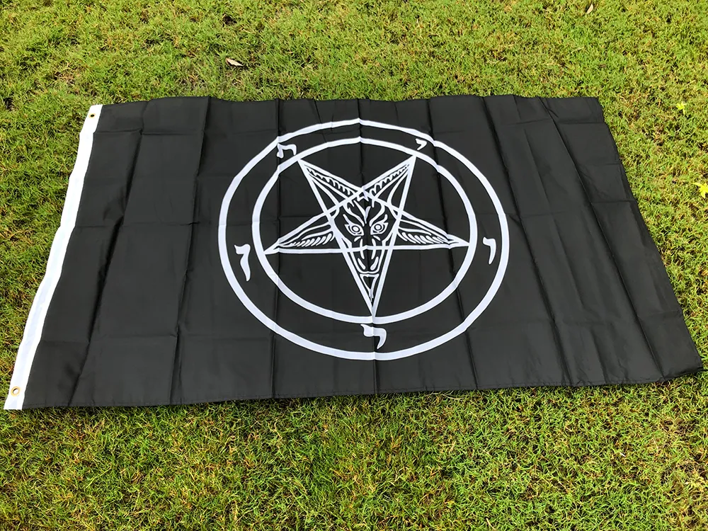 Baphomet Satan Flagge 90x150cm - Wetterfeste Outdoor Flagge Für Themenpartys