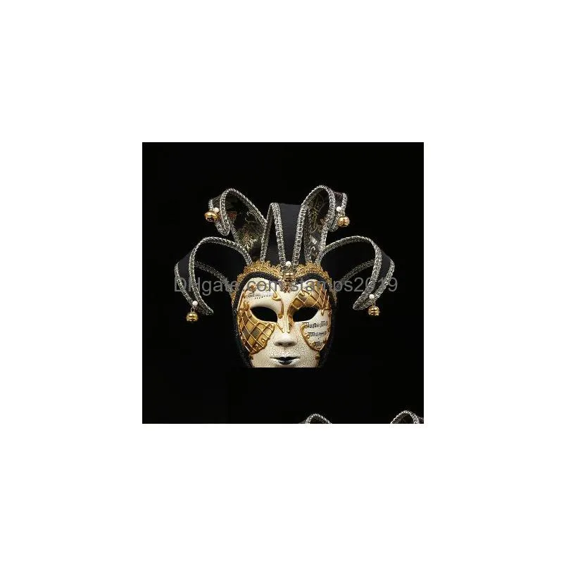 Party Masks Fashion fl Face Mini Venetian Mask Masquerade Mardi Gras Halloween Wedding Wall Decorative Art Collection 230705 Drop de DHB8D