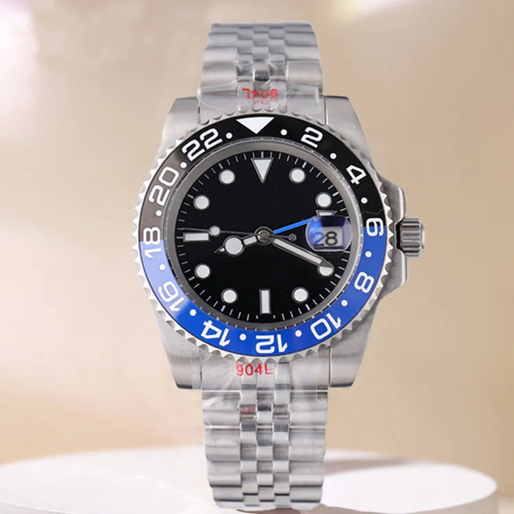 Obejrzyj RLX Man Folding Blokada Luksusowa ceramiczna ramka szafirowa mechaniczne zegarki podwodne ze stali nierdzewnej Sapphire Mirror Waterproof Jubilee Master Watches