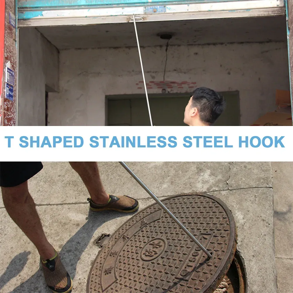 Stainless Steel T Hook For Manhole Cover Lifting Durable Tool With