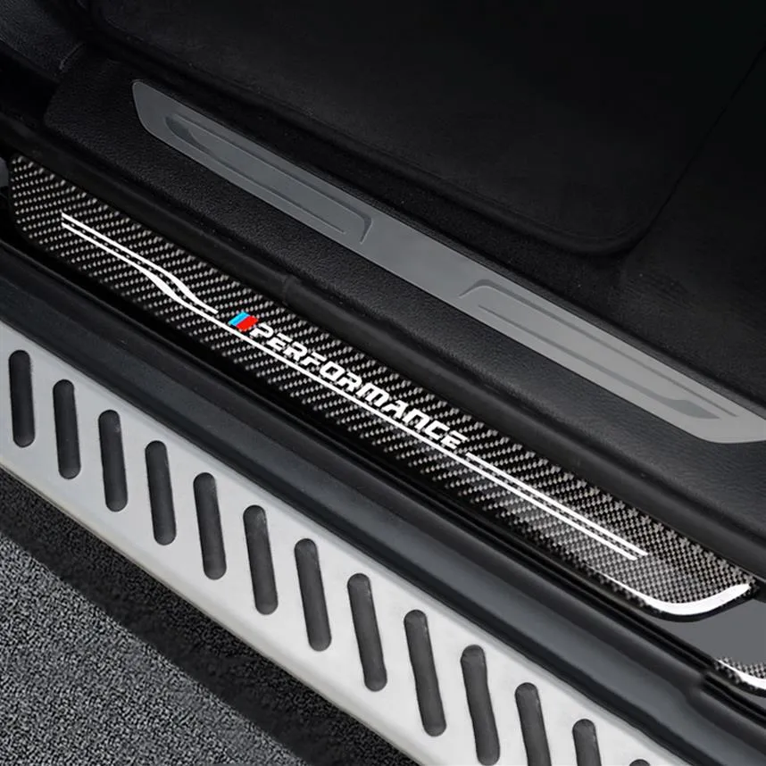 Accessoires de seuil de porte, plaque de protection, autocollants de protection de seuil de porte en Fiber de carbone pour BMW F10 F30 F34 E70 X1 X5 X6, style de voiture 239g