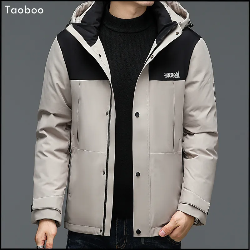 Mens Down Parkas 2024 Safari Style Down Jacket Winter Loose Hooded Fashion Casual Brand White Duck Coats Solid Warm Clothing 230922