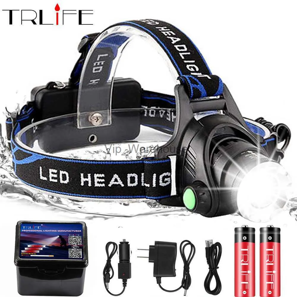 Head lamps Phare LED XML-V6/L2/Zoom LED lampe frontale torche lampe frontale utiliser 2*18650 batterie pour Camping vélo lumière obtenir cadeau HKD230922