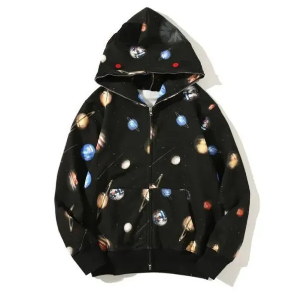 Designer de alta qualidade algodão bape unisex hoodie bapes moletom com zíper moletom anime moda zíper completo tubarão moletom com capuz M-3xl 0rc5