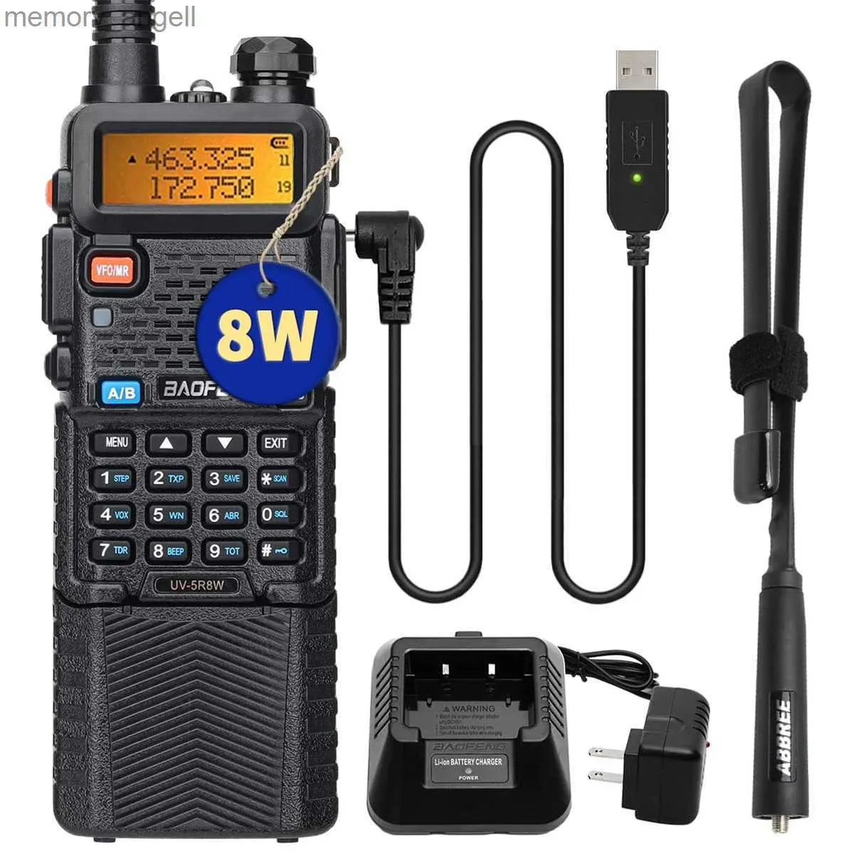 Walkie Talkie Baofeneng UV-5R 8W V2 Yüksek Güçlü Walkie Talkie Uzun Menzil 3800mah İki Yönlü Radyo Çift Bant Taşınabilir CB Ham Radyo UV-82 UV-13 Pro HKD230922