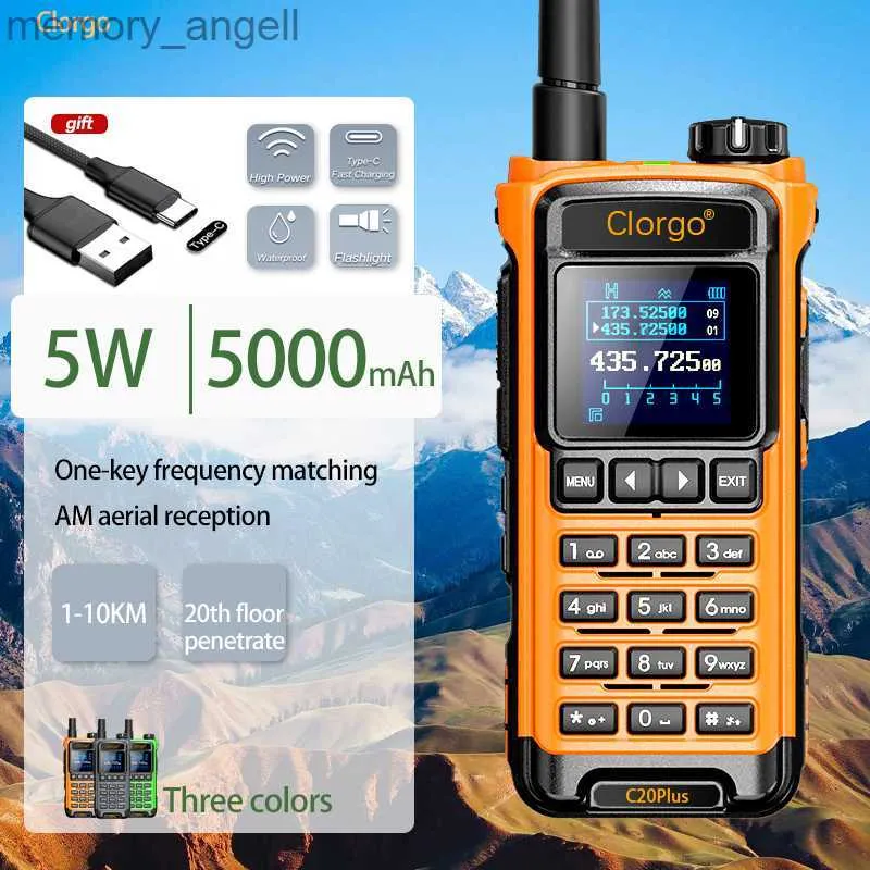 Walkie Talkie Clorgo walkie-talkie one-button frequency machine English menu aviation frequency outdoor go on road trip HKD230922