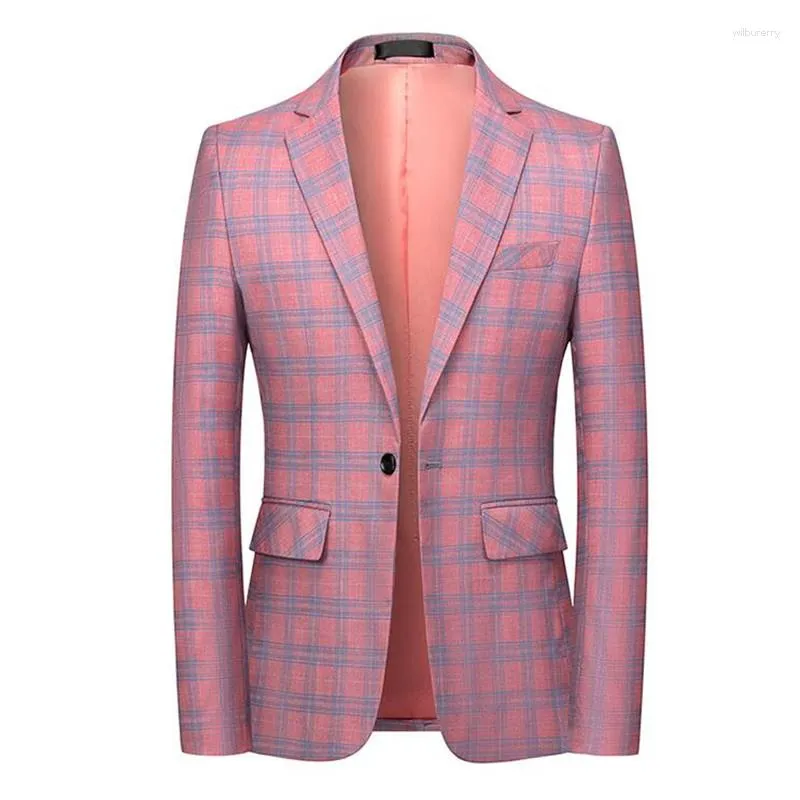 Mäns kostymer 2023 Spring High Quality Plaid Business Suit/Man Slim Fit Groom för att gifta sig klänning Blazers/Man Casual Jacket 5xl 6xl