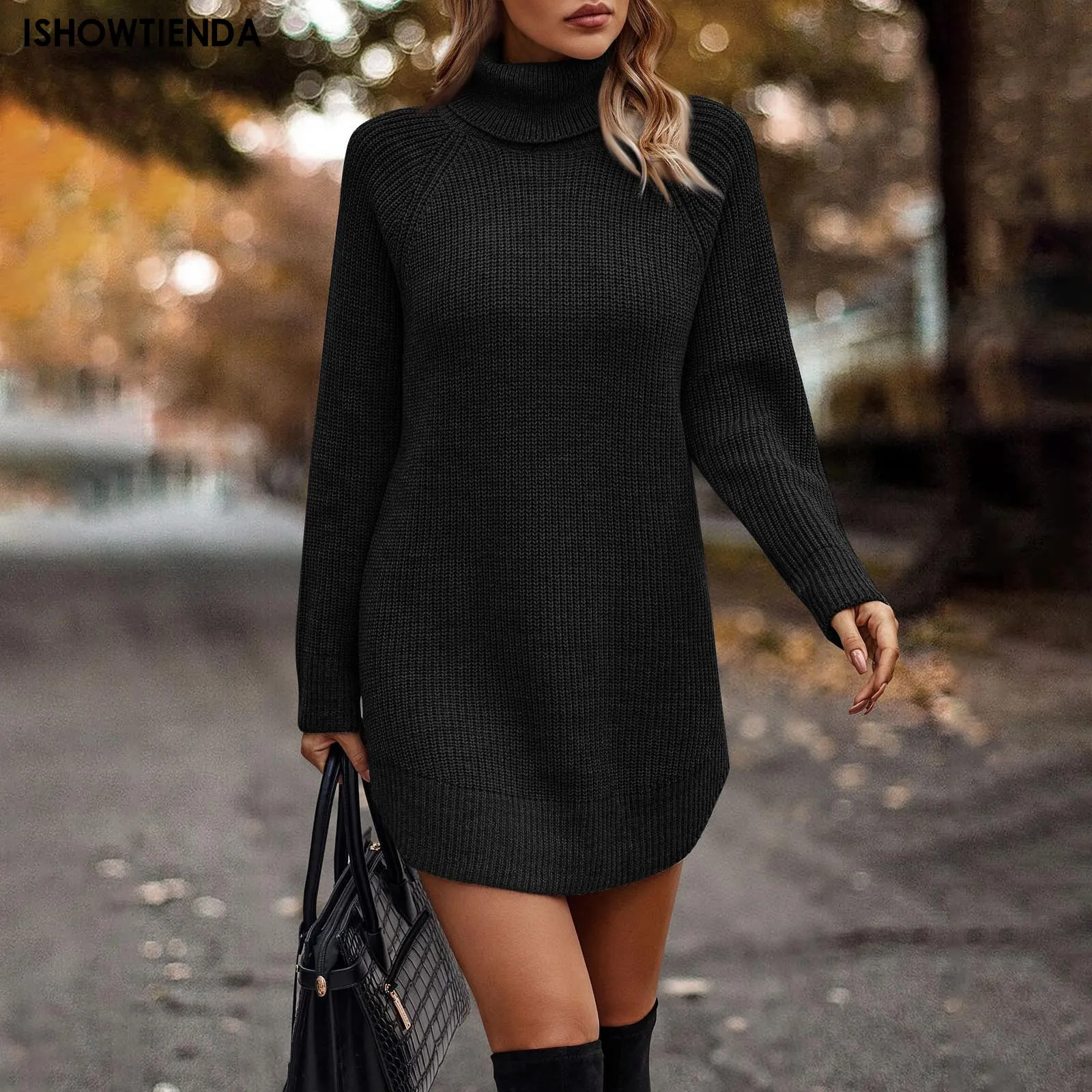Sueteres De Mujer Vestido Vintage Otono Invierno Vestido De Punto Cuello Redondo Manga Larga Color Solido Sueter Vestidos Elegantes Para Mujer 230921 De 31 88 DHgate