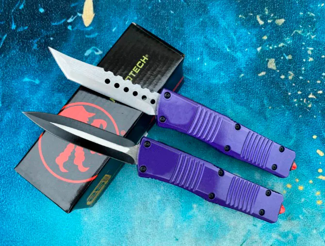 Микротехнологический боевой автоматический нож D2, лезвие из алюминиевого сплава, ручка для кемпинга, туризма, самообороны, тактические боевые ножи EDC
