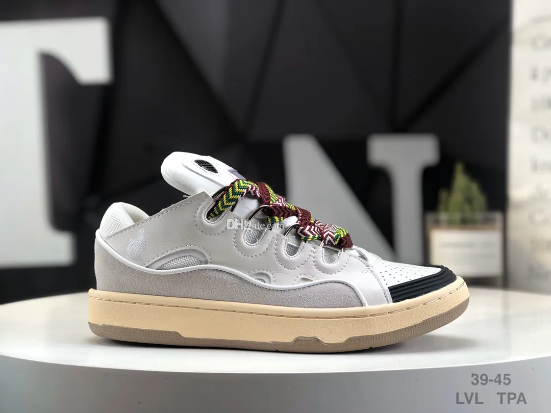 Designer de couro Curb Sneakers malha tecido Lace-up sapatos lavin em relevo lavina mens em sapato plataforma de borracha sola u0OX #