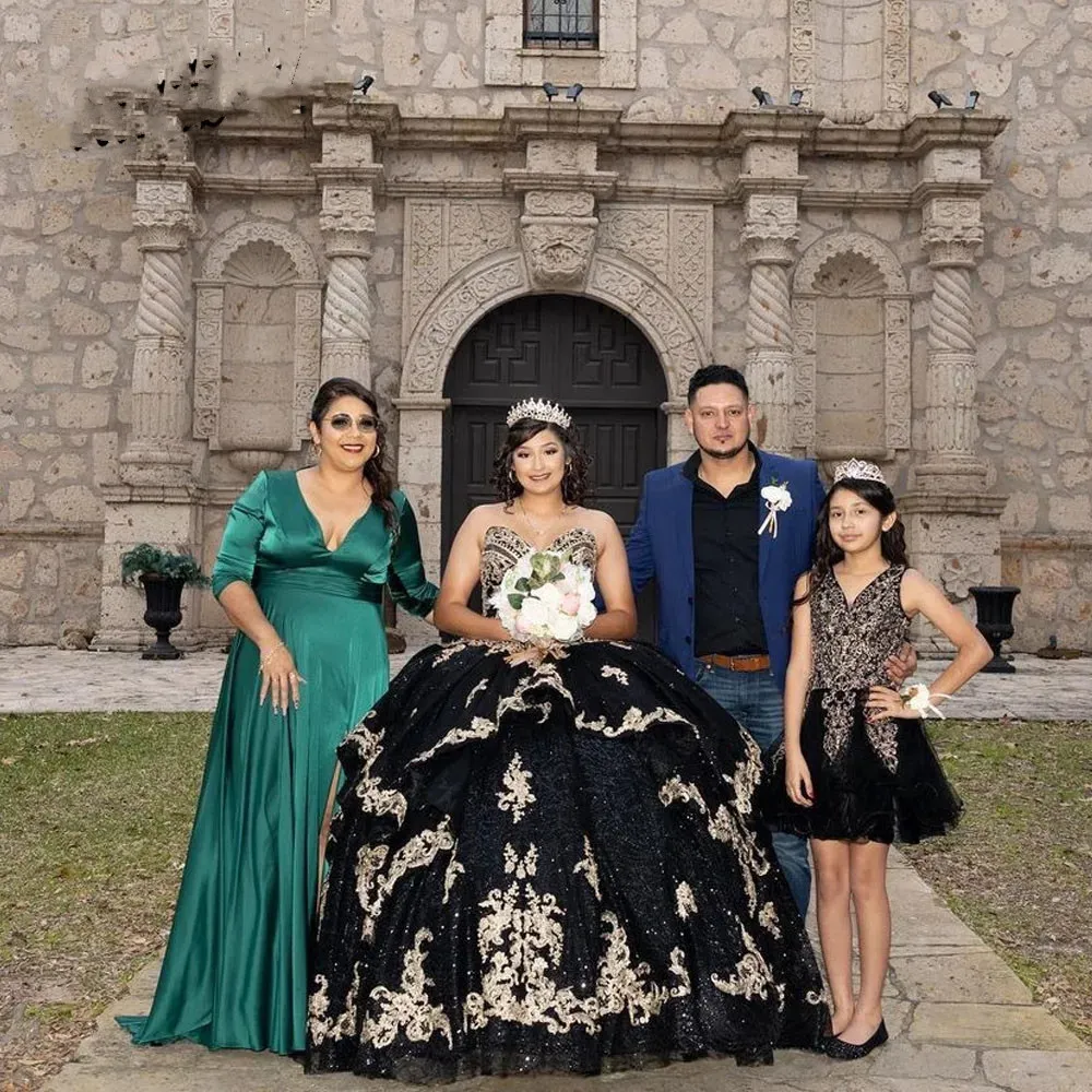 slim fit dress slacks Vintage Black Quinceanera Dresses Haute Gold Sequin Ball Gowns FD1679 –  Viniodress main image 0