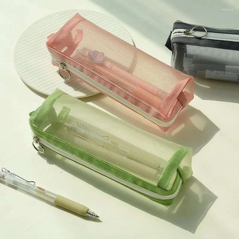 Trousse à crayons transparente Simple 1 pièce, sac à stylos de