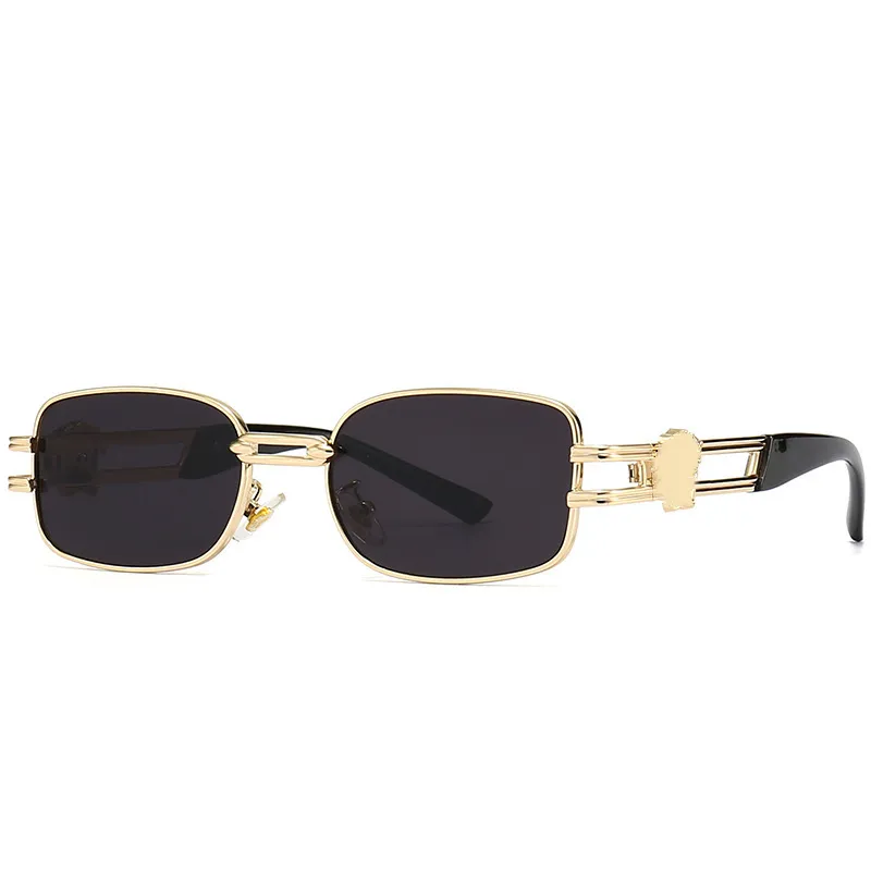 Nouveau luxe Rétro Rectangle Lunettes De Soleil Femmes Marque Designer Petit Cadre En Métal Carré Punk Lunettes De Soleil Hommes Mode Vintage Oculos De Sol