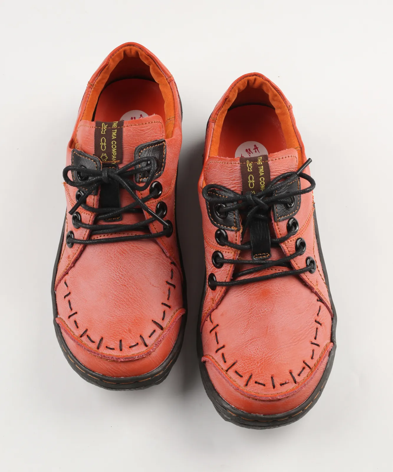 Womens Leather Sneakers Tan Dress Shoes with Heart Detail 