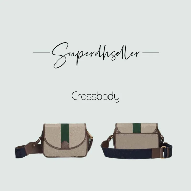 Kvinnor nitar webbing meddelanden väskor lyxdesigner crossbody högkvalitativ axelväska casual kvinna pochette stora kapacitet axlar äkta läderhandväskor