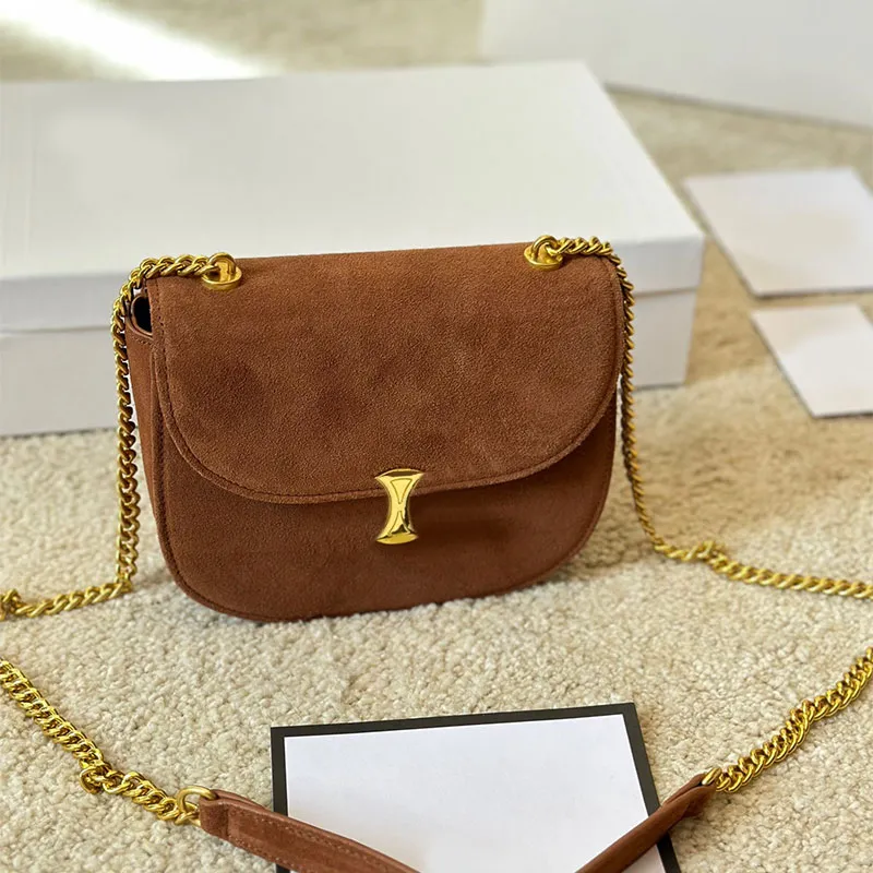 Crossbody Saddle Bag Bag łańcuchowe torby na ramiona matowa złota sprzęt w literach mody projektant małych najnowsze portfele