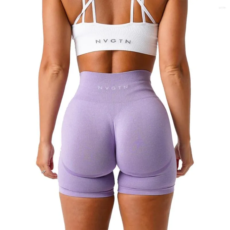 Pantalones cortos activos NVGTN Mujeres sin costuras Scrunch Entrenamiento Talle alto Intensificar correr Yoga Gimnasio