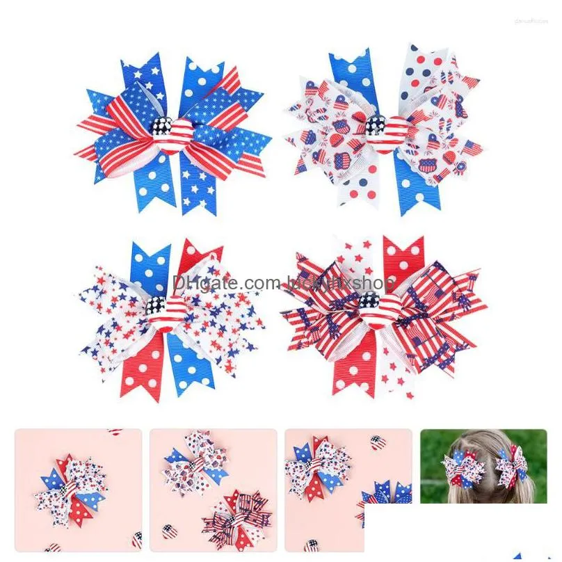 bandanas 20 pcs accessories girl hair bow clip cute clips little girls baby patriotic american flag wall kids bows hairpin