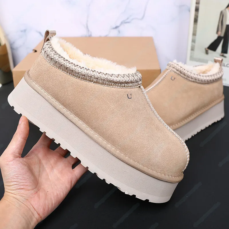 Tazz Sheepskin Slipper Boots Designer Womens Snow Boots Warm Suede