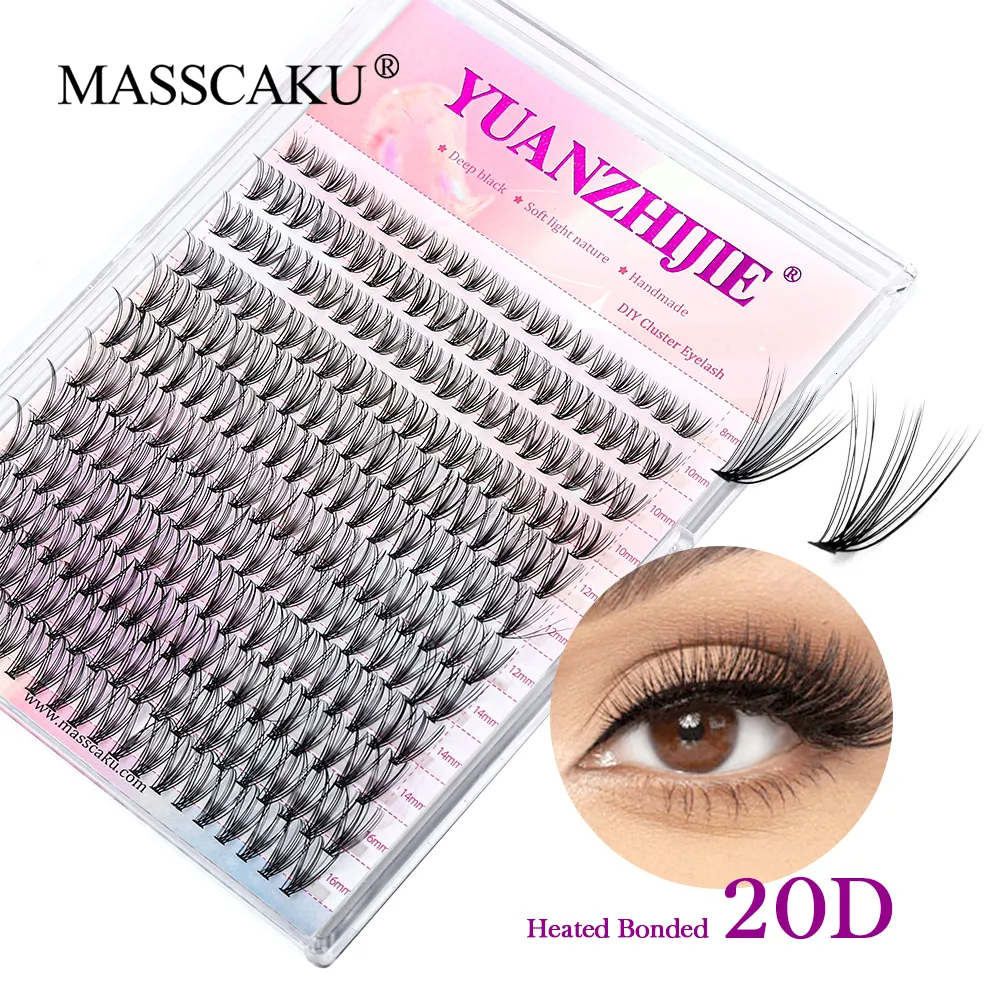 False Eyelashes MASSCAKU DIY Clusters Eyelash Extension Dovetail Segmented Dramatic Lash Bundles Soft Comfortable False Eyelashes Makeup 230921