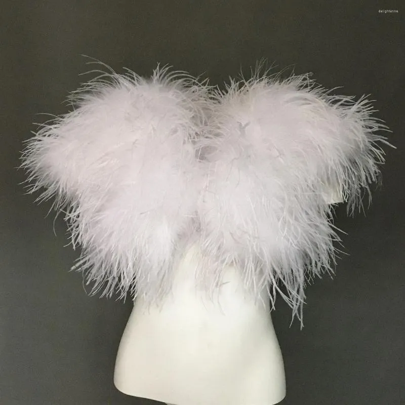 Gilets pour femmes Gilet de plumes d'autruche de dinde naturelle pour la fête Fluffy Femmes Emballage du sein 210705