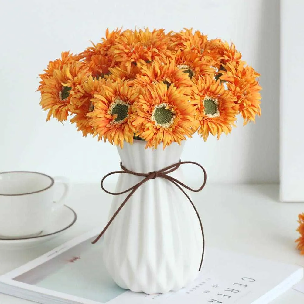 Juldekorationer Flower Decor Flower Easy Faux Silk Flower Artificial Chrysanthemum For Home R230922