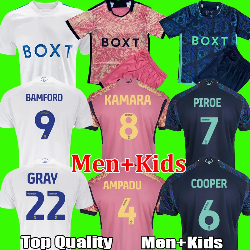 23 24 BAMFORD Llorente Leeds Unitedes soccer jerseys 2023 2024 Adams Aaronson HARRISON Sinisterra JAMES maillots de foot football shirt Men Kids kit Uifrom tops