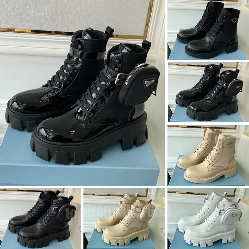 Damen-Designer-Rois-Stiefel, knöchellange Martin-Stiefel und Nylon-Stiefel, militärisch inspirierte Kampfstiefel mit Nylon-Bouch-Befestigung