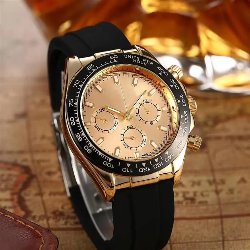 Gute qualität Mode Marke Uhren männer Multifunktions Silikon band Quarz armbanduhr 3 kleine zifferblätter können arbeiten R832462