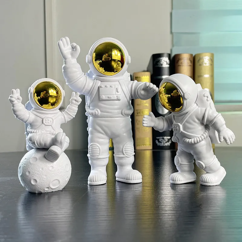 Dekorative Objekte Figuren 3 Stücke Kreative Harz Astronaut Ornament Figur Statue Spaceman Desktop Dekor Modellierung Kinder Geschenk Home Dekoration 230922