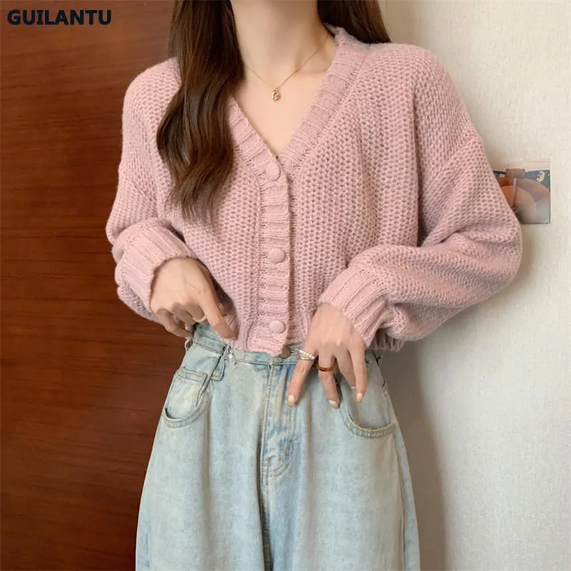 トップス ROUND NECK CARDIGAN /SLIM VNECK pullover Women Button Front Drop Shoulder Knit Cardigan Vest V-Neck