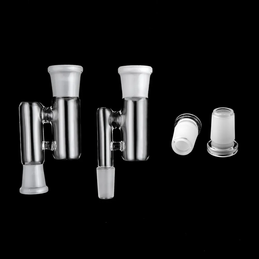 Accessoires en verre Adaptateur de récupération déroulant Mâle Femelle pour Bongs Plates-formes pétrolières Cendriers Tuyaux d'eau Joint 14mm 18mm