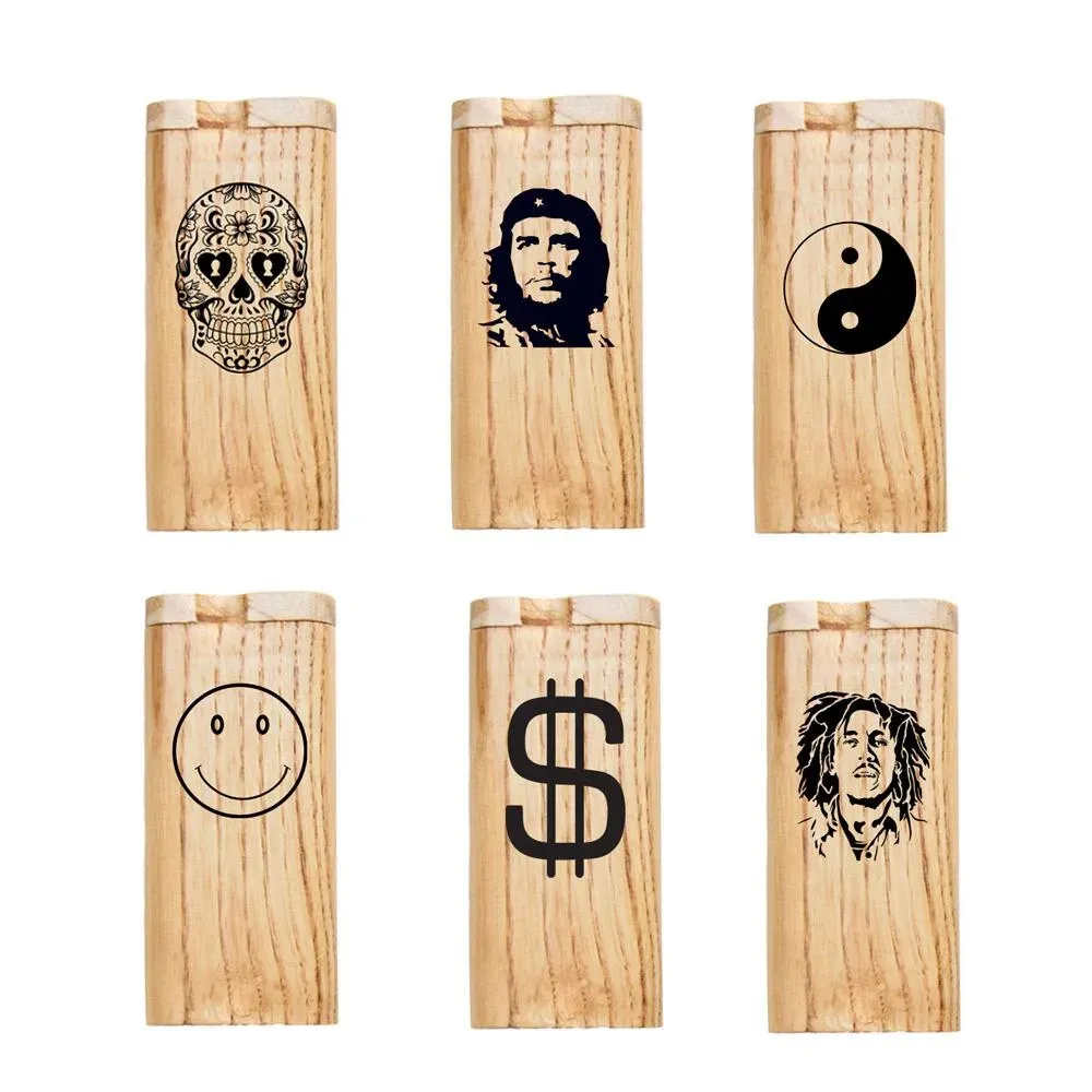 Smoke Shop Wood Dugout Pipe Multi Patterns Natural Handmade Wood Dugout