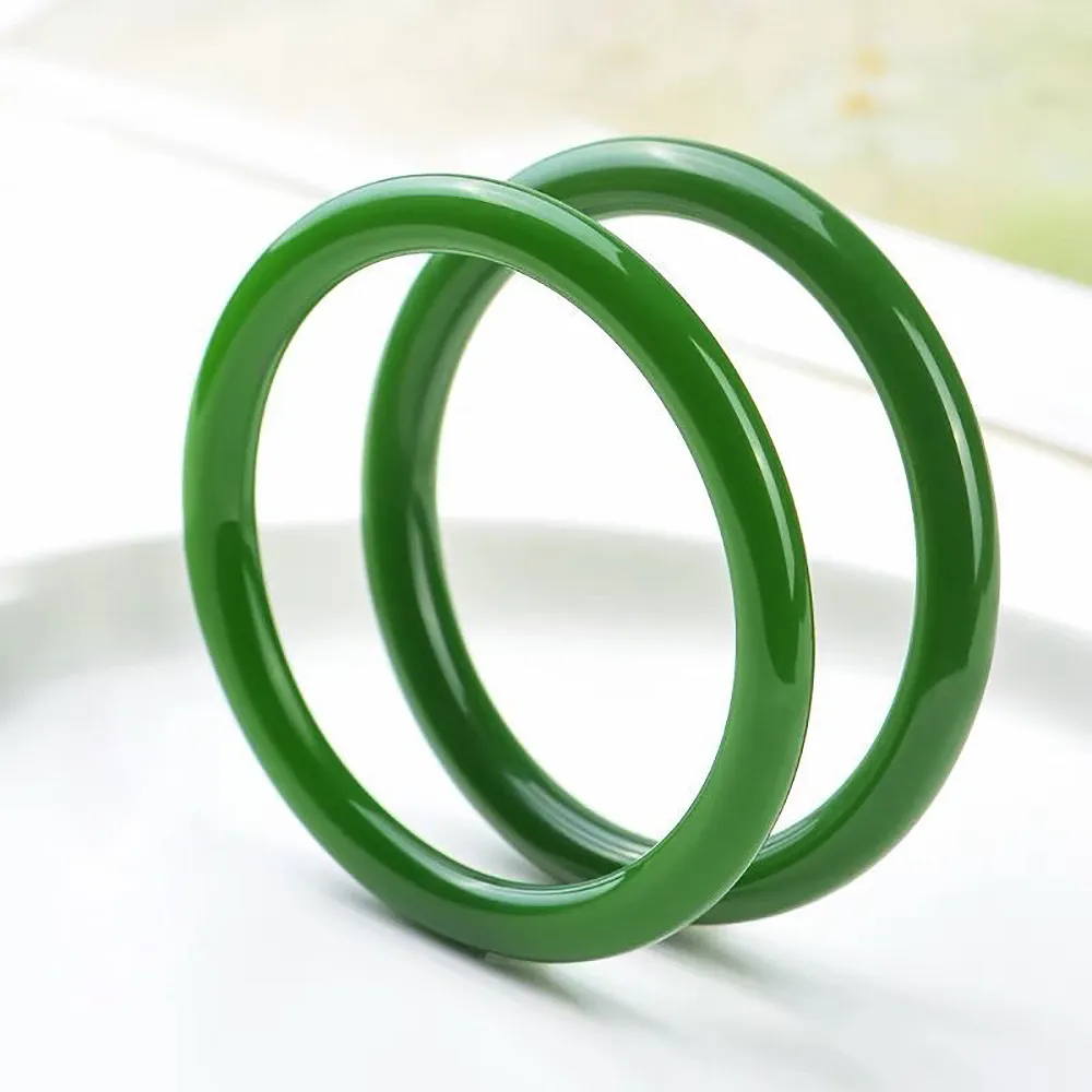 Natural Jadeite Bangle Hotan Jade Round Women's Armband Fine Jewelry Ladies Presentföremål