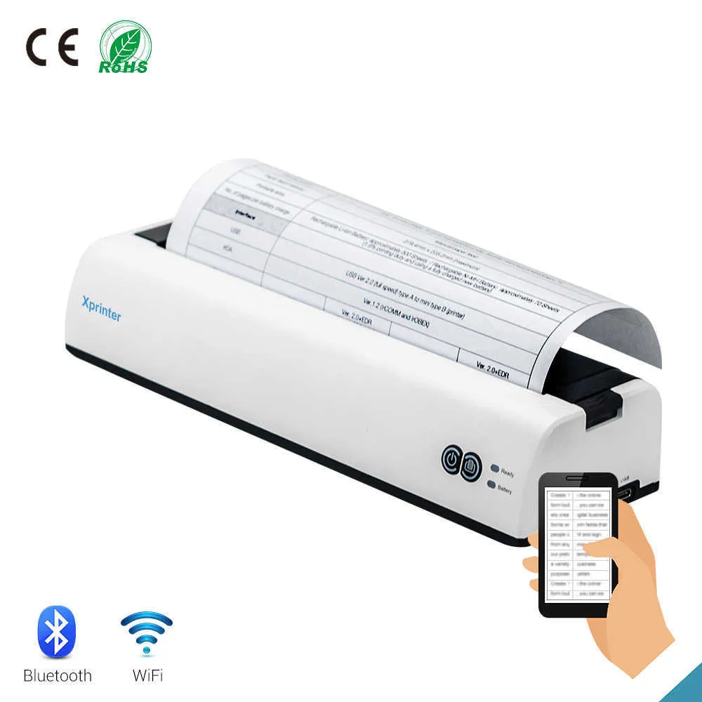 Skrivare A4 Thermal Printer XP-P81 Portable Printer laddningsbar skrivare Bluetooth Wireless Support Windows/Android/Mac L2402