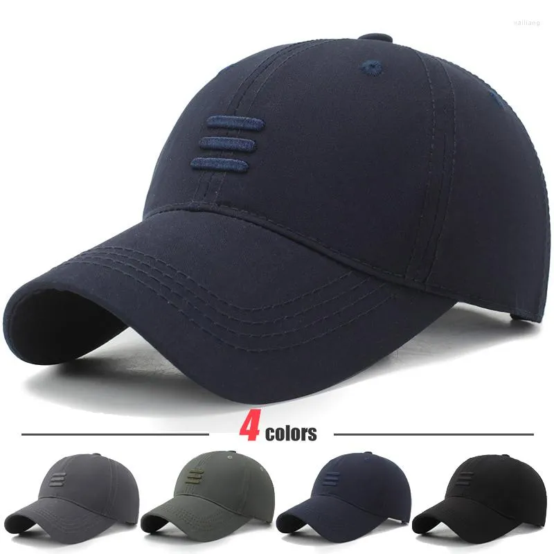 Ball Caps 4 Colors Fashion Baseball Cap Outdoor Sport Casual Cotton Snapback Hats For Men And Women Three Bars Dad Design