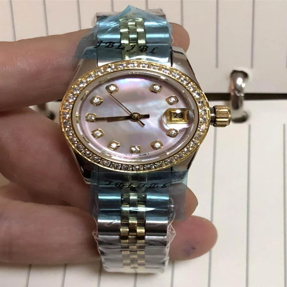 Orologio da donna Orologio da polso con data di alta qualità Movimento meccanico automatico Orologi con cinturino in acciaio inossidabile 36mm Diamanti in vetro Hardlex Be271I