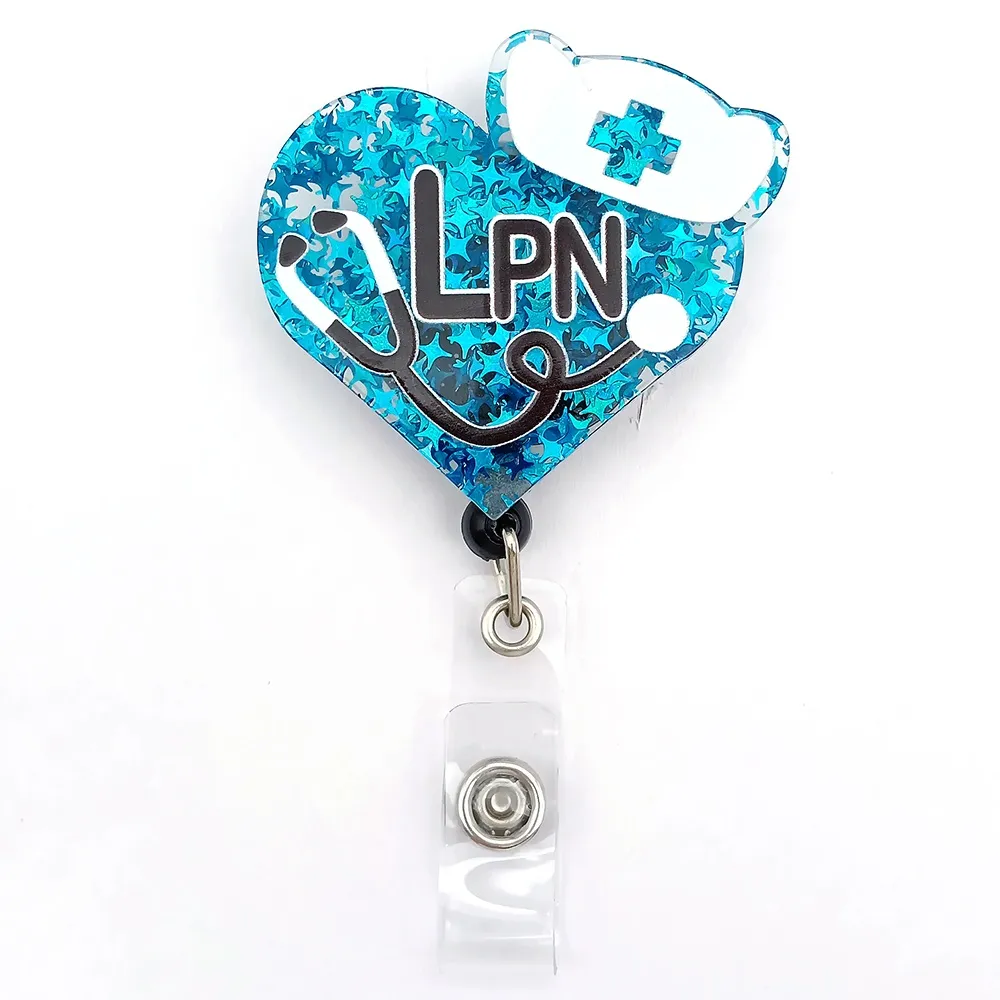 Custom Glitter Name Badge Reel For Nurses - Personalized Retractable ID Holder For Medical Assistants, CNA, RN - View #5