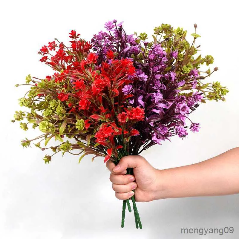 Décorations de Noël Fleurs artificielles Mariage Mariée Bouquet Fleur Plante Cadeaux pour la fête de mariage Vase de table Décoration de jardin R230922