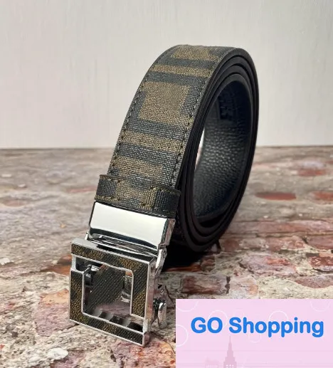 Ceinture en cuir avec lettres pour hommes, boucle automatique, assortie avec tout, en cuir de vache, haut de gamme, pantalon, à la mode