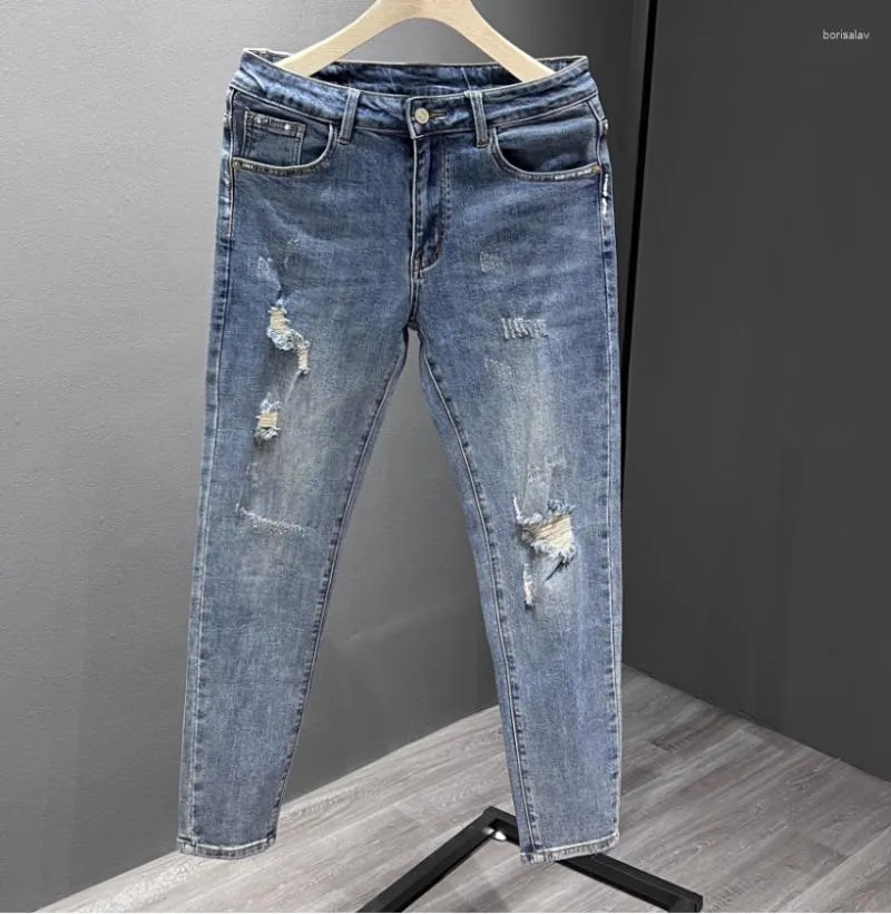 Jeans pour hommes Q0901 Mode 2023 Piste de luxe Design européen Vêtements de style de fête