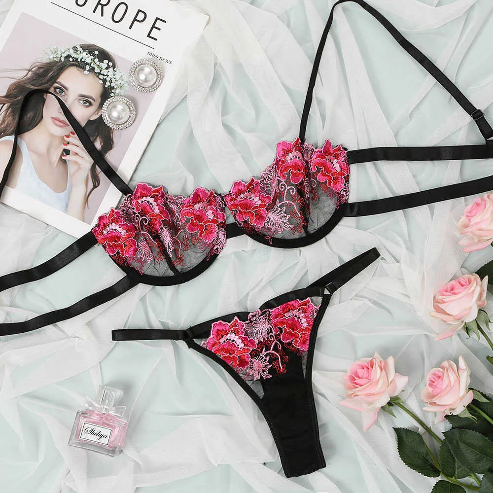 Sexy Lace Embroidery Lingerie Set Push Up Bra And Thong Set For Women Q230922 From Mengqiqi02, $9.6 | DHgate.Com