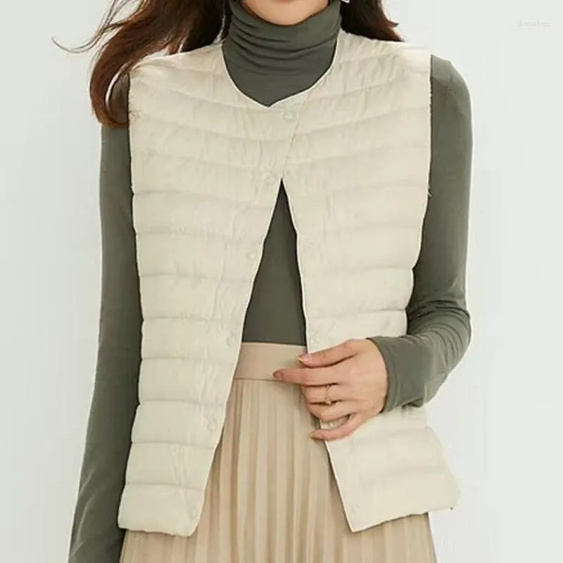 Gilet da donna Gilet imbottito senza maniche da donna Gilet imbottito ultraleggero a due vie Fodera invernale calda portatile