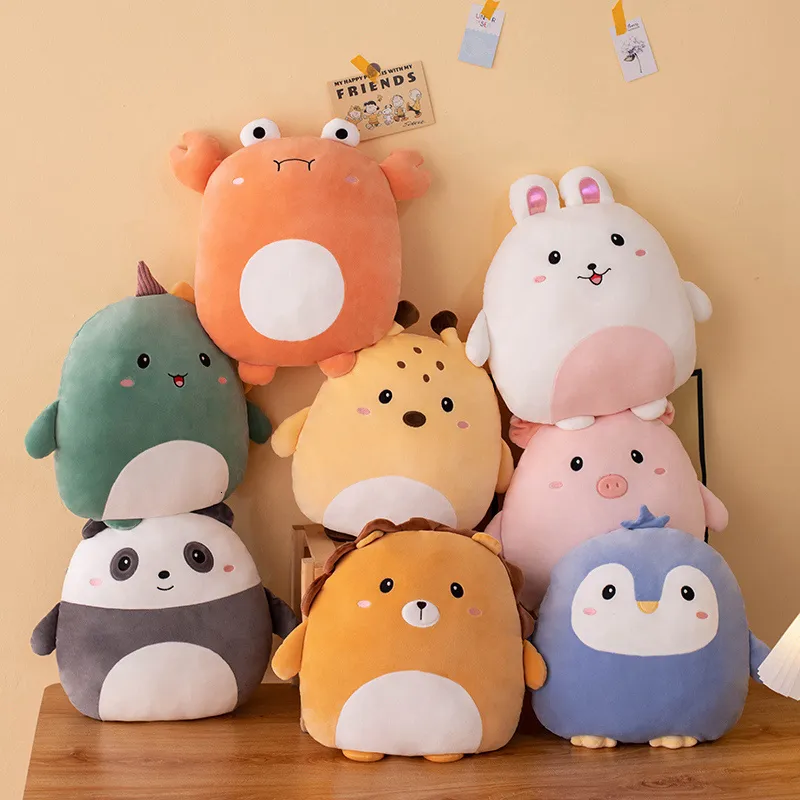 Bonecas de pelúcia 40cm Kawaii Animais De Pelúcia Travesseiro Bonito Caranguejo Dinossauro Porco Panda Bonito Peluches Bonecas Macias Crianças Bebê Brinquedos Decoração de Quarto Presentes 230921